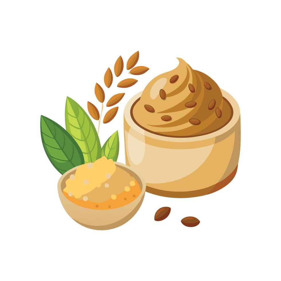 Creamy Mashed Almond Butter Quinoa for Nutritious Meals vector