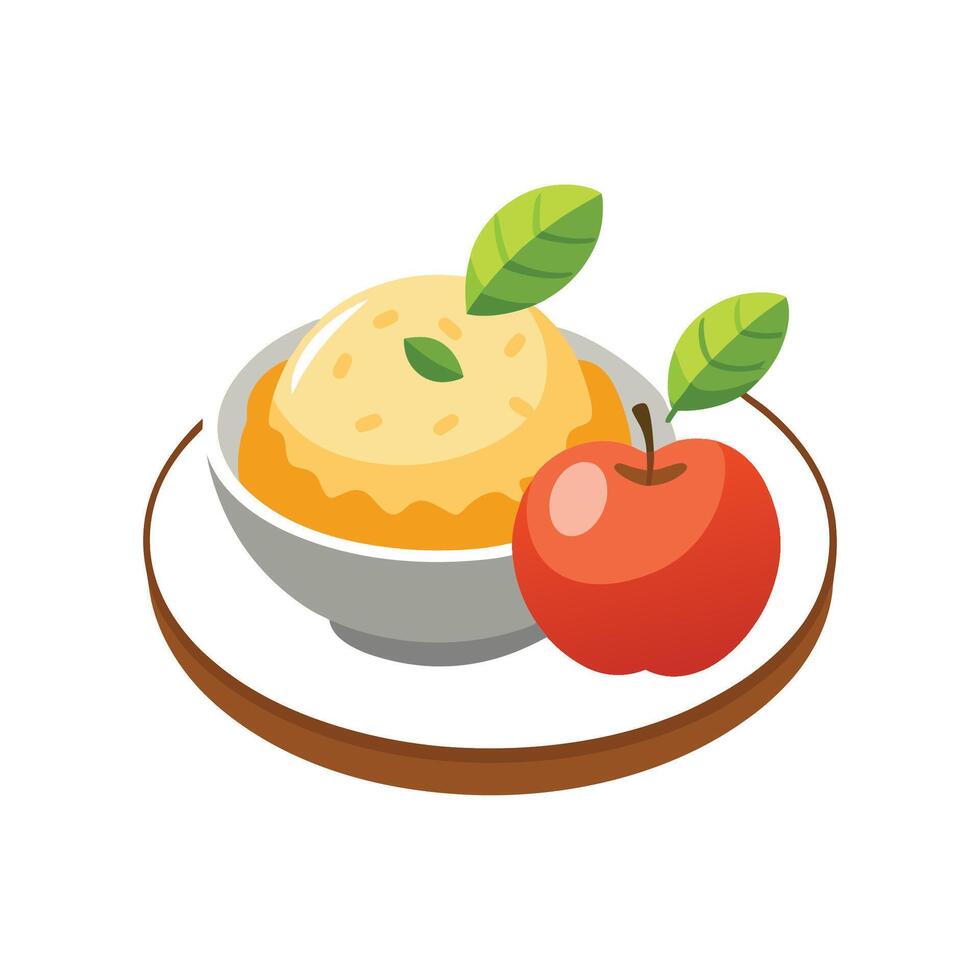 Savory Mashed Baked Apple for Wholesome Desserts vector