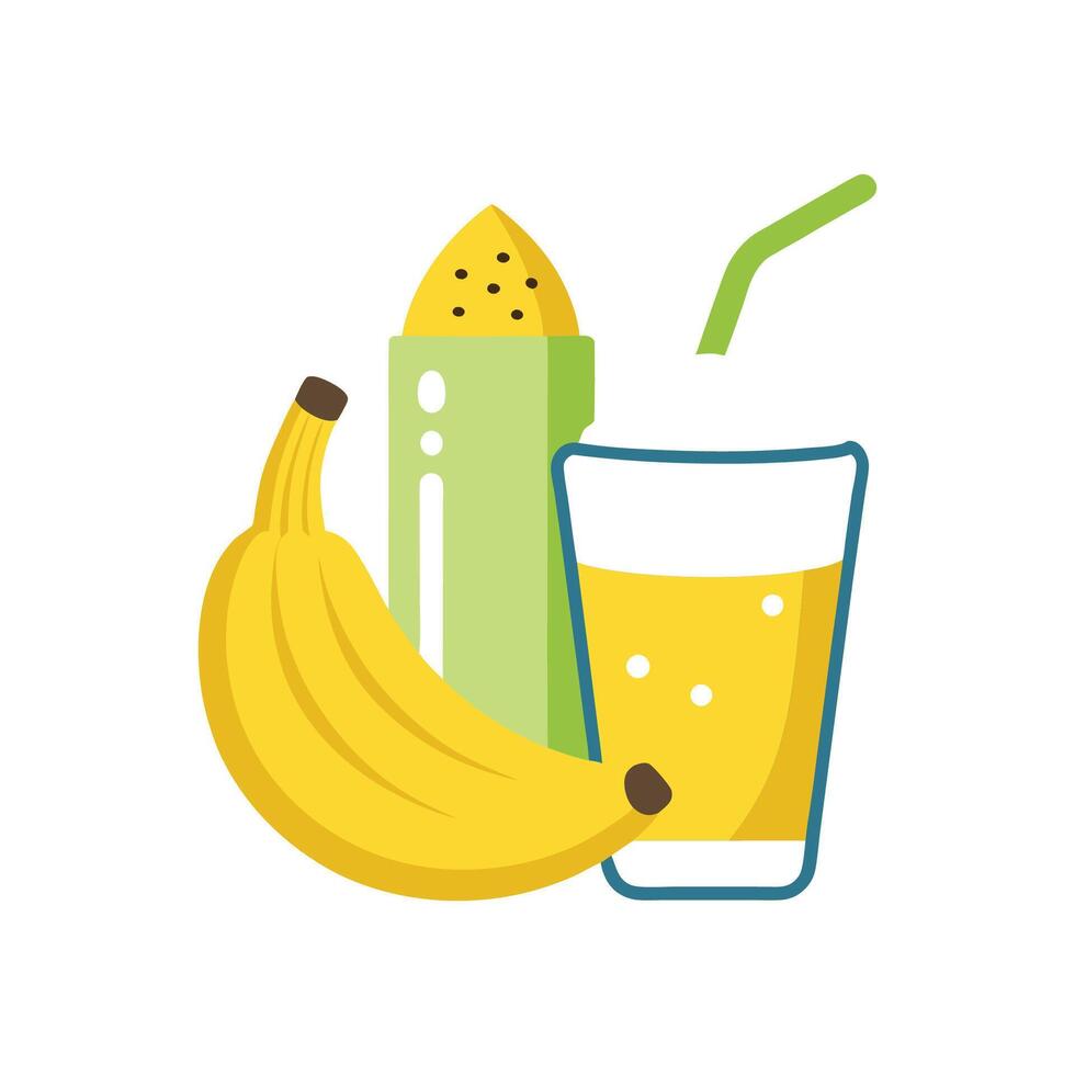 Delicious Mashed Banana Kefir Drink for Refreshing Moments vector