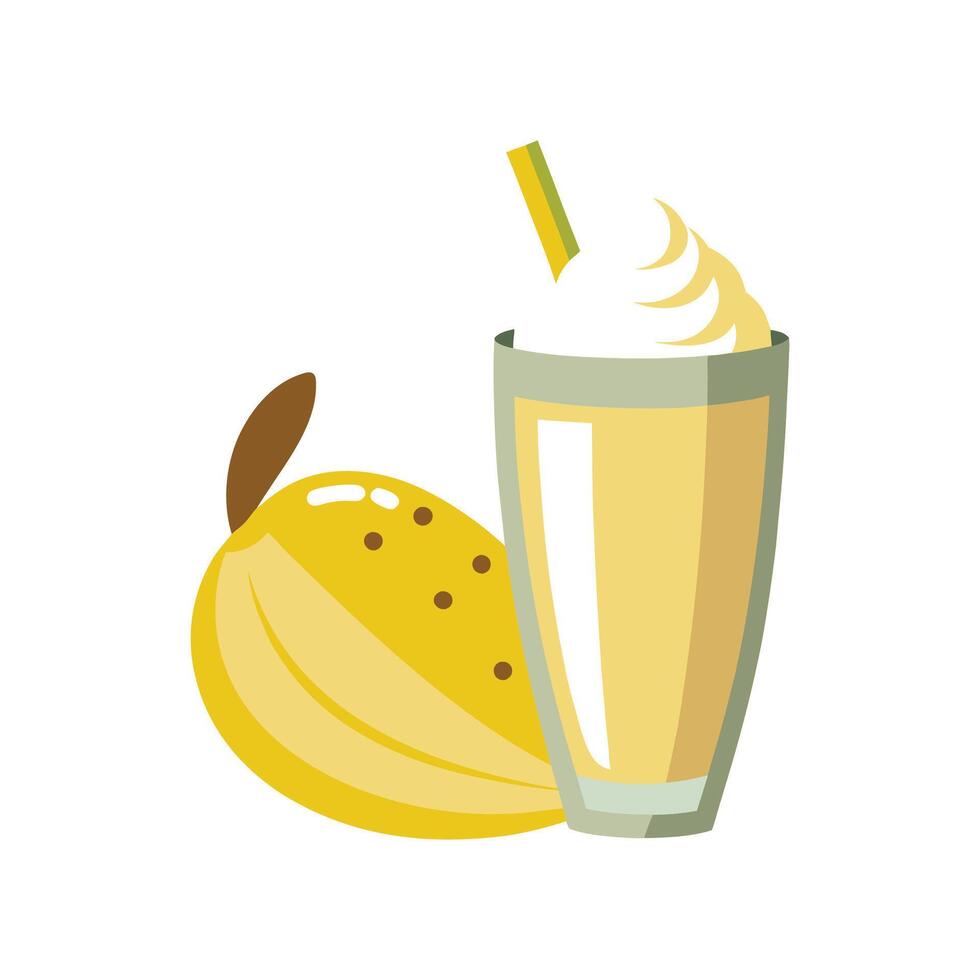 Refreshing Mashed Banana Kefir Drink for Summer vector