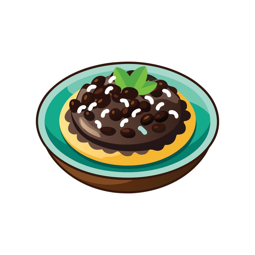 Savory Mashed Black Beans and Rice for Flavorful Eating vector
