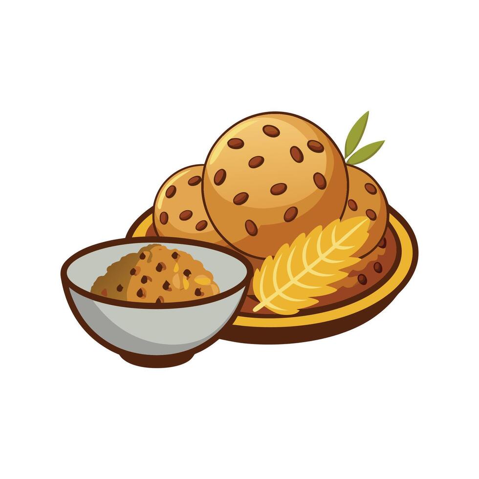 Delicious Mashed Oats Flaxseed Bites for Tasty Treats vector