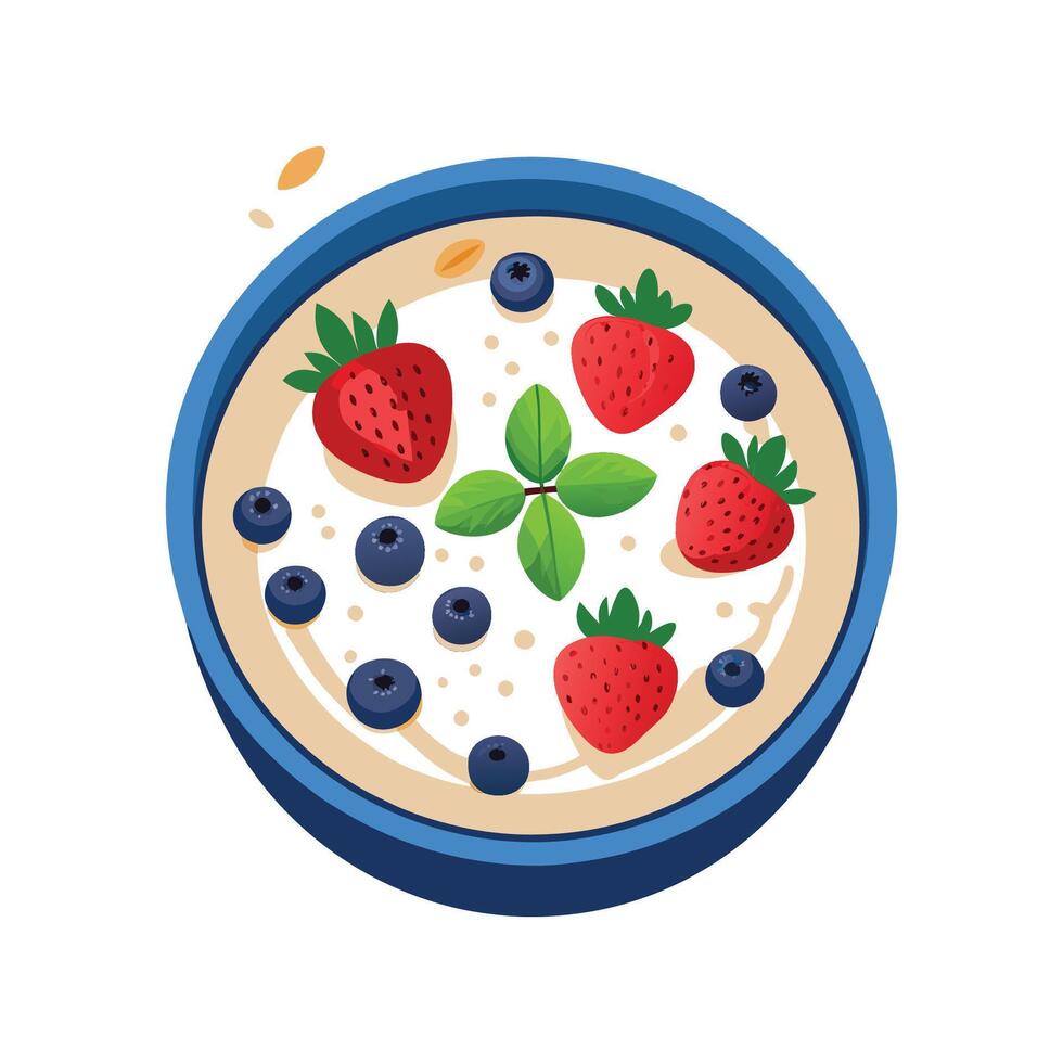 Delicious Mashed Oats with Berries for Tasty Treats vector
