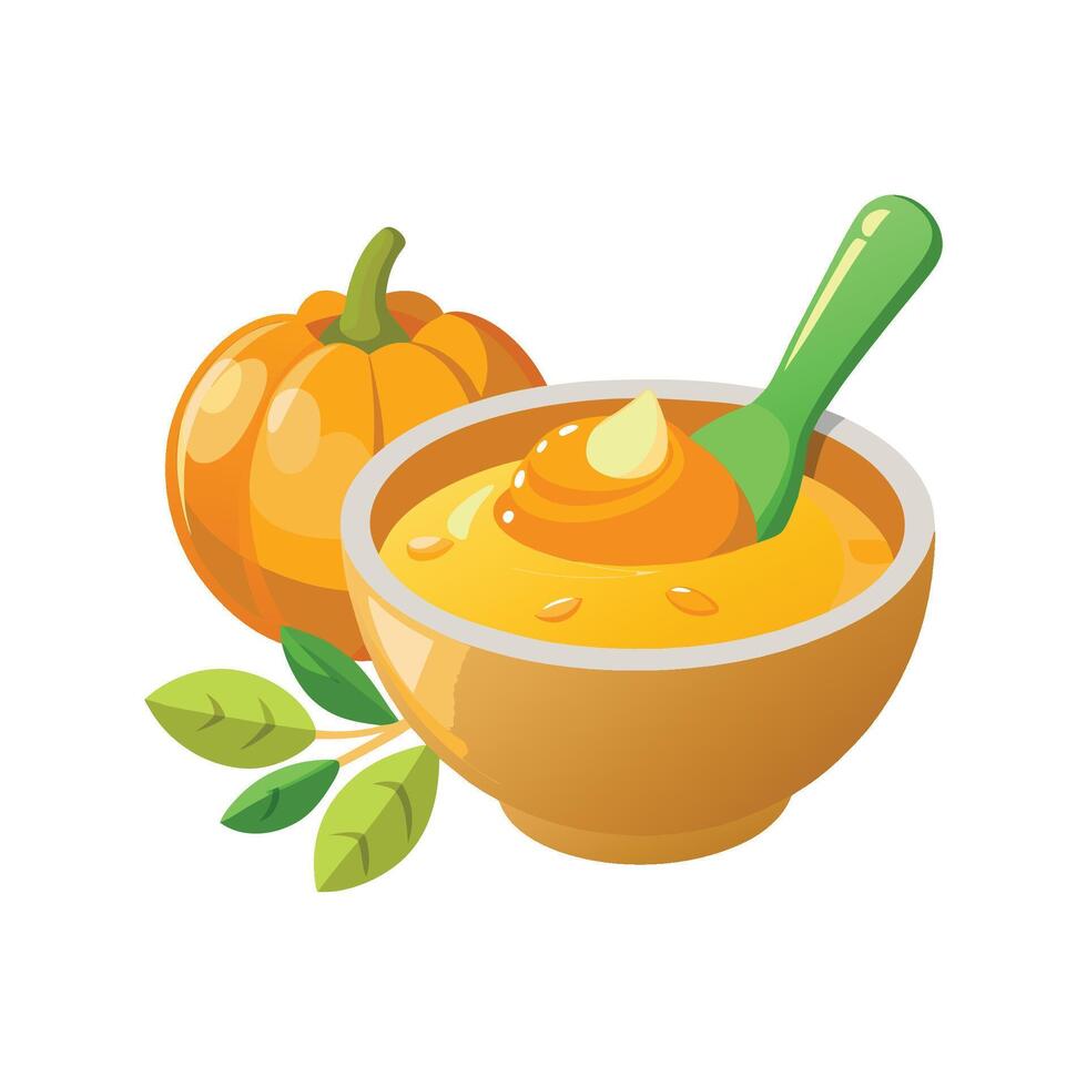 Delicious Mashed Pumpkin Honey for Every Meal vector