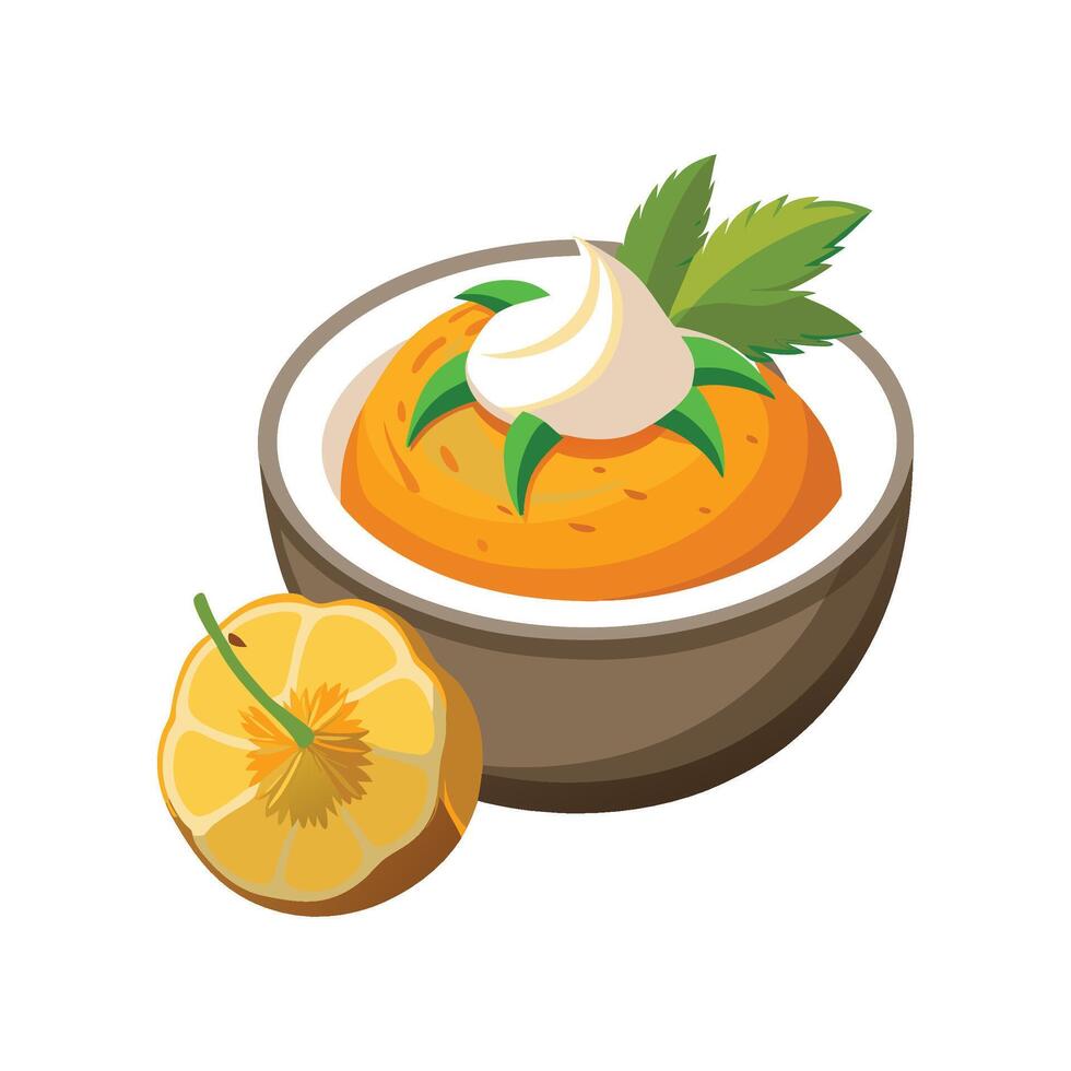 Savory Mashed Pumpkin Coconut Cream for Every Meal vector