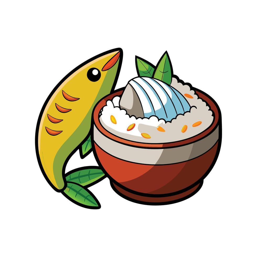 Savory Mashed Sardines Rice for Quick Recipes vector