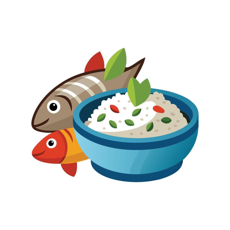 Delicious Mashed Sardines Rice for Family Meals vector