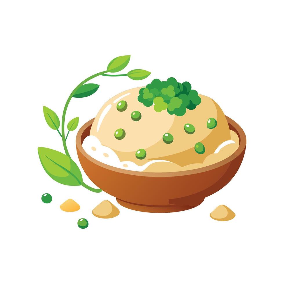 Nutritious Mashed Tofu with Peas for Healthy Eating vector