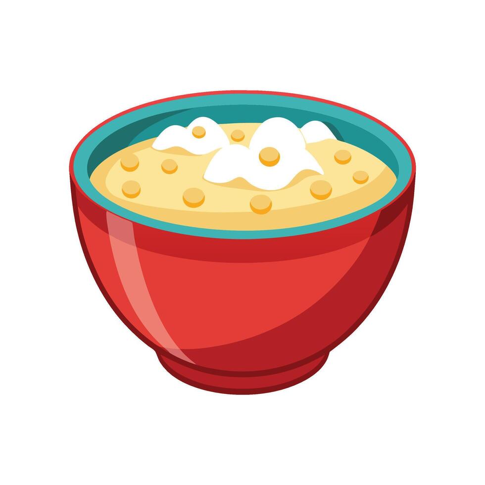 Delicious Milk Porridge for Tasty Treats vector