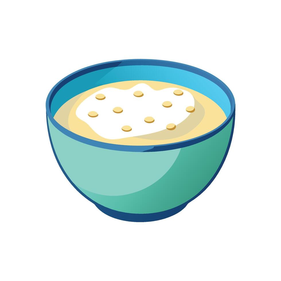 Creamy Milk Porridge for Nutritious Meals vector