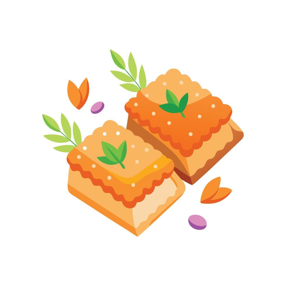 Delicious Mini Baked Carrot Oat Bars for Healthy Treats vector