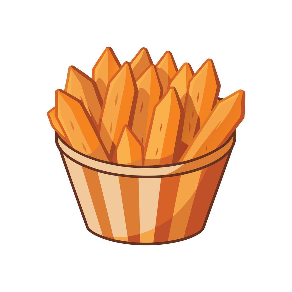 Nutritious Mini Baked Sweet Potato Fries for Snacks vector