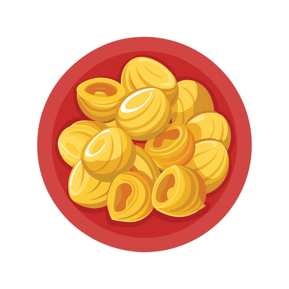 Creamy Mini Boiled Pasta Shells for Nutritious Snacks vector