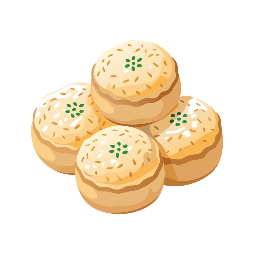 Delicious Mini Mashed Rice Cakes for Healthy Eating vector