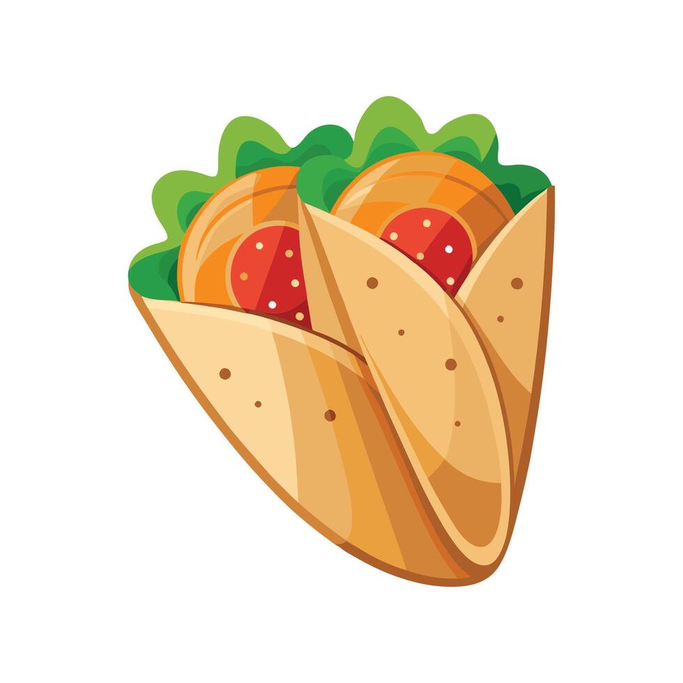 Delicious Mini Whole Wheat Soft Tortilla Wraps vector
