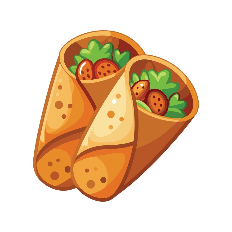 Delicious Mini Whole Wheat Wraps with Mashed Beans vector