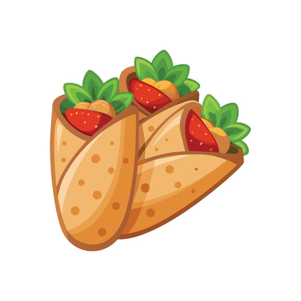 Savory Mini Whole Wheat Wraps with Mashed Beans vector
