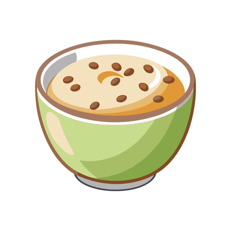 Savory Oat Milk Pudding for Nutritious Meals vector