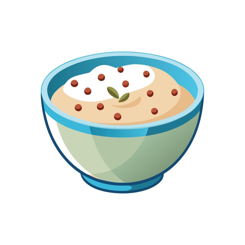 Savory Oat Milk Pudding for Flavorful Eating vector