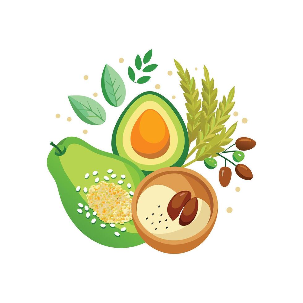 Creamy Avocado Oats Smoothie vector