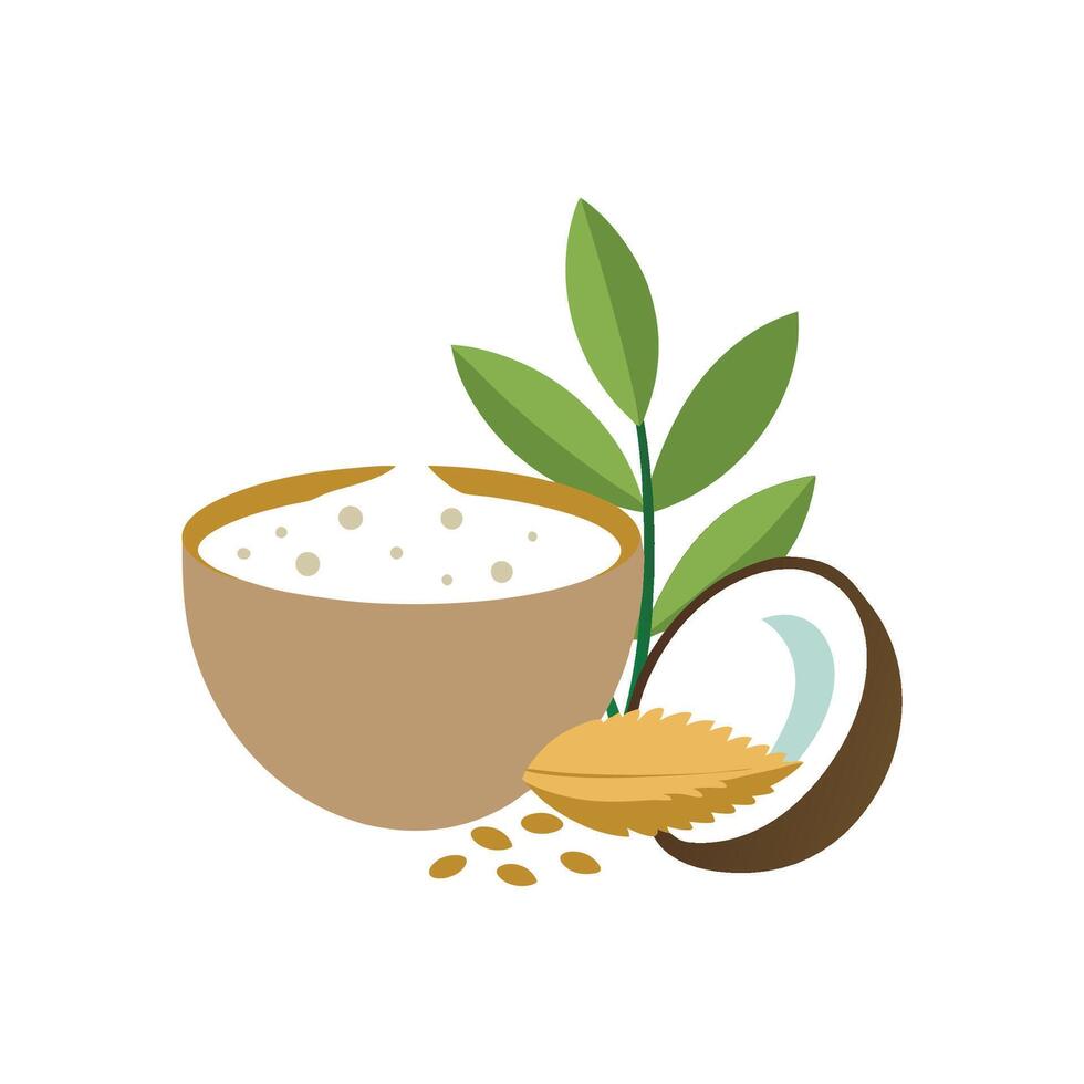 Nutritious Coconut Milk Oats vector