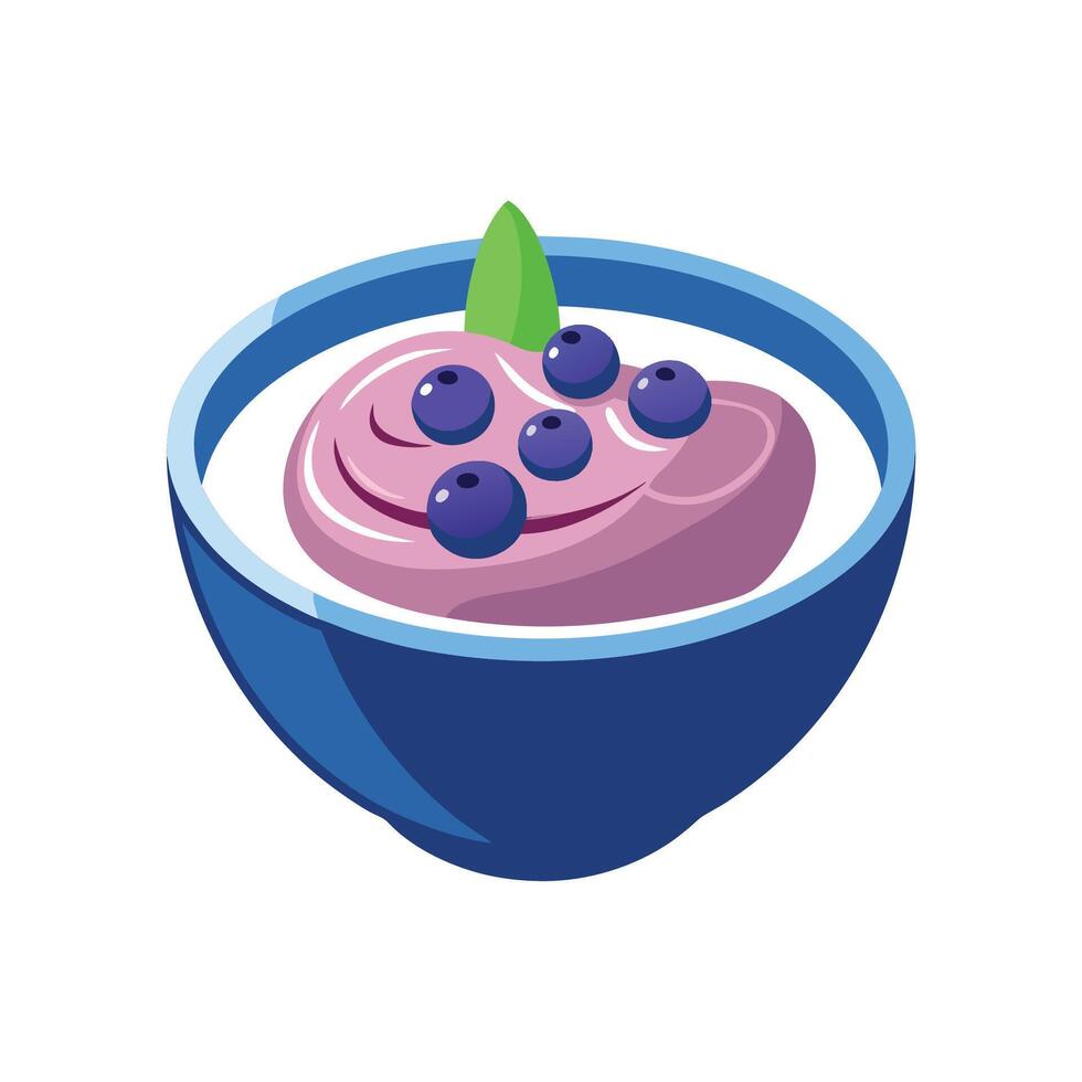 Nutritious Oat Yogurt Blueberry Mash for Refreshing Treats vector