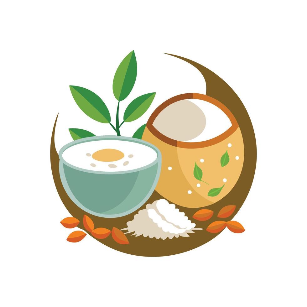 Oats and Coconut Milk Smoothie vector