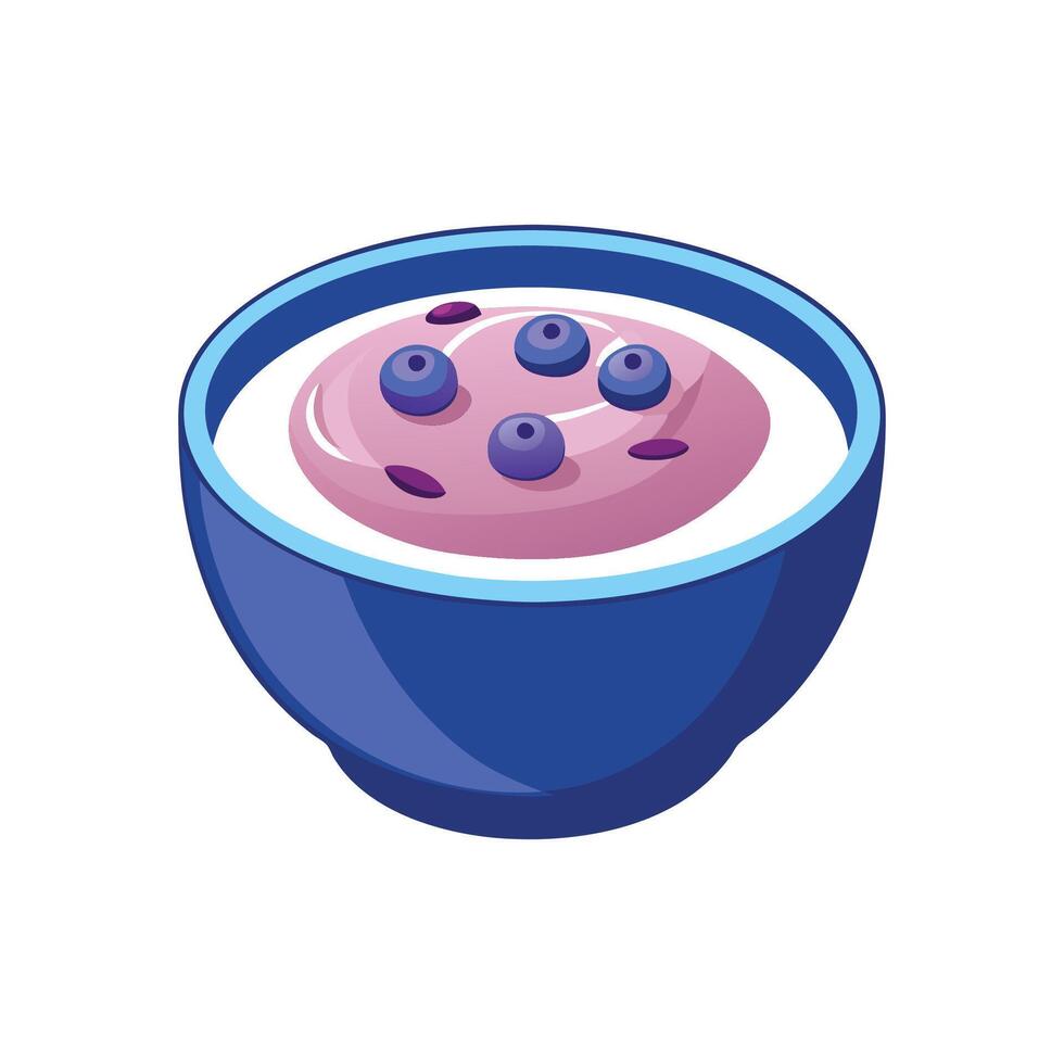 Delicious Oat Yogurt Blueberry Mash for Healthy Snacks vector