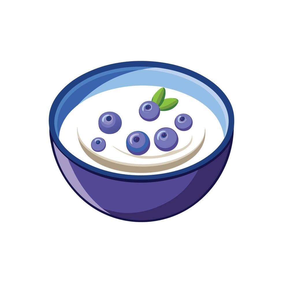 Delicious Oat Yogurt Blueberry Mash for Tasty Treats vector