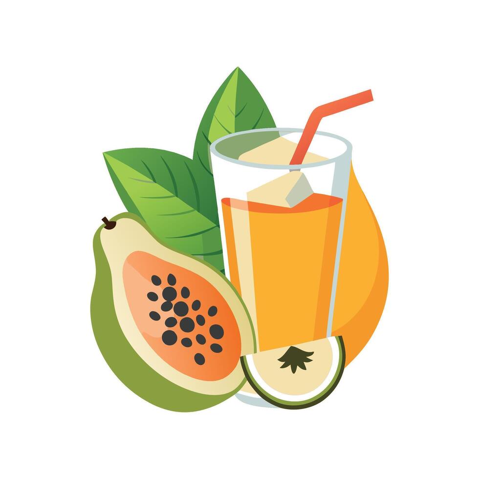 Creamy Papaya Yogurt Shake vector