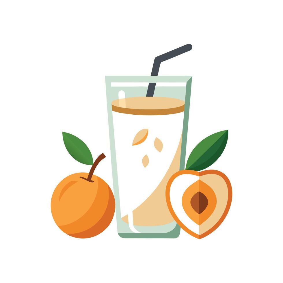 Refreshing Peach Almond Drink vector