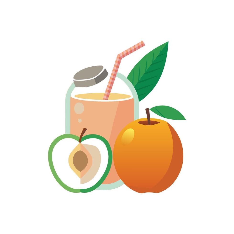 Refreshing Peach Coconut Water Smoothie vector