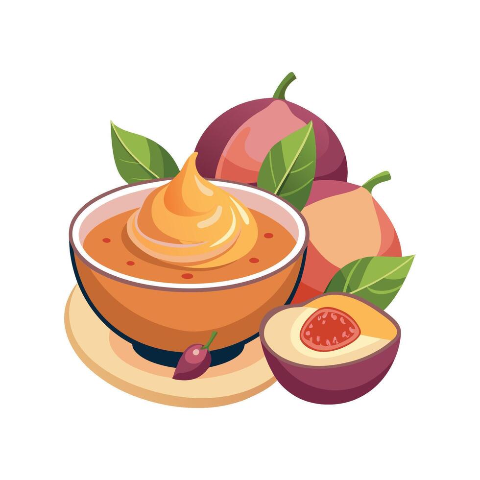 Creamy Peach and Fig Mash vector