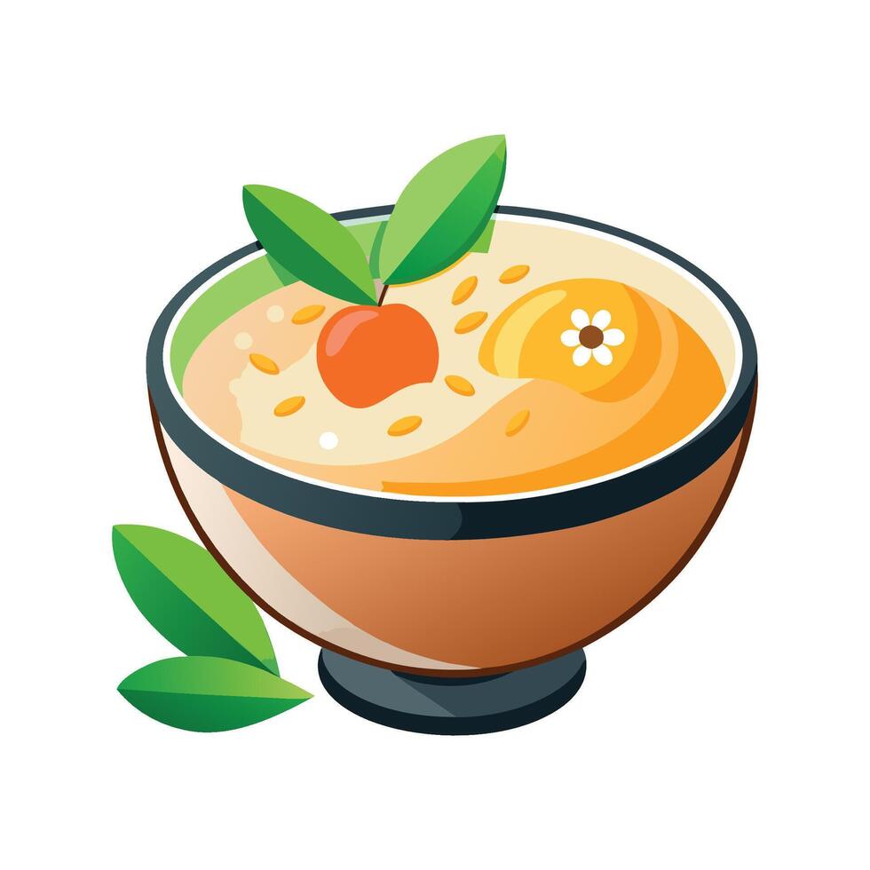 Creamy Peach Oatmeal Mixture vector