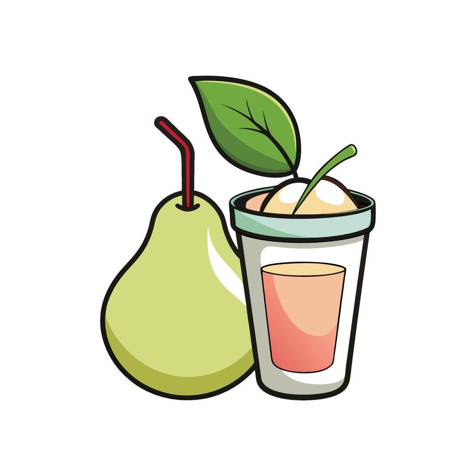 Sweet Pear Yogurt Drink vector