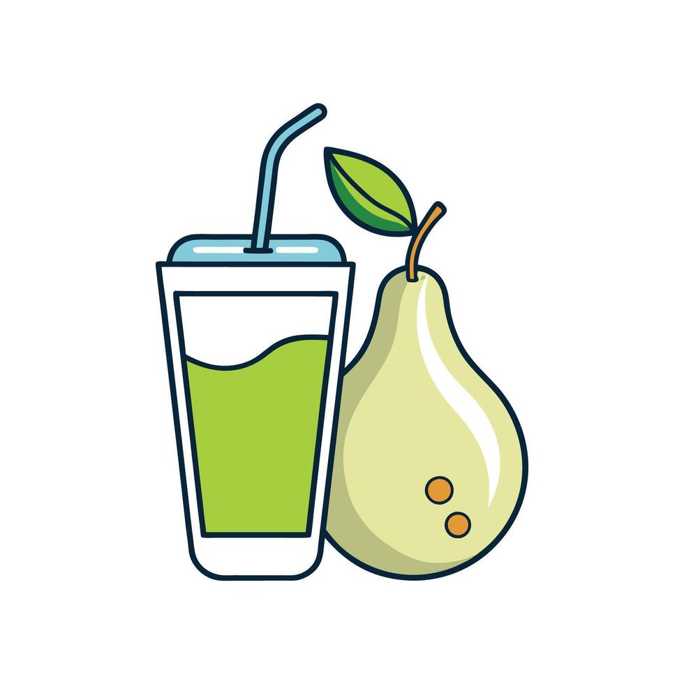 Nutritious Pear Yogurt Drink vector