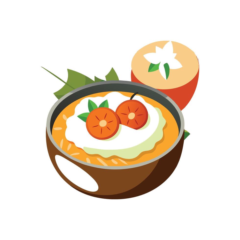 Savory Persimmon Coconut Mixture vector