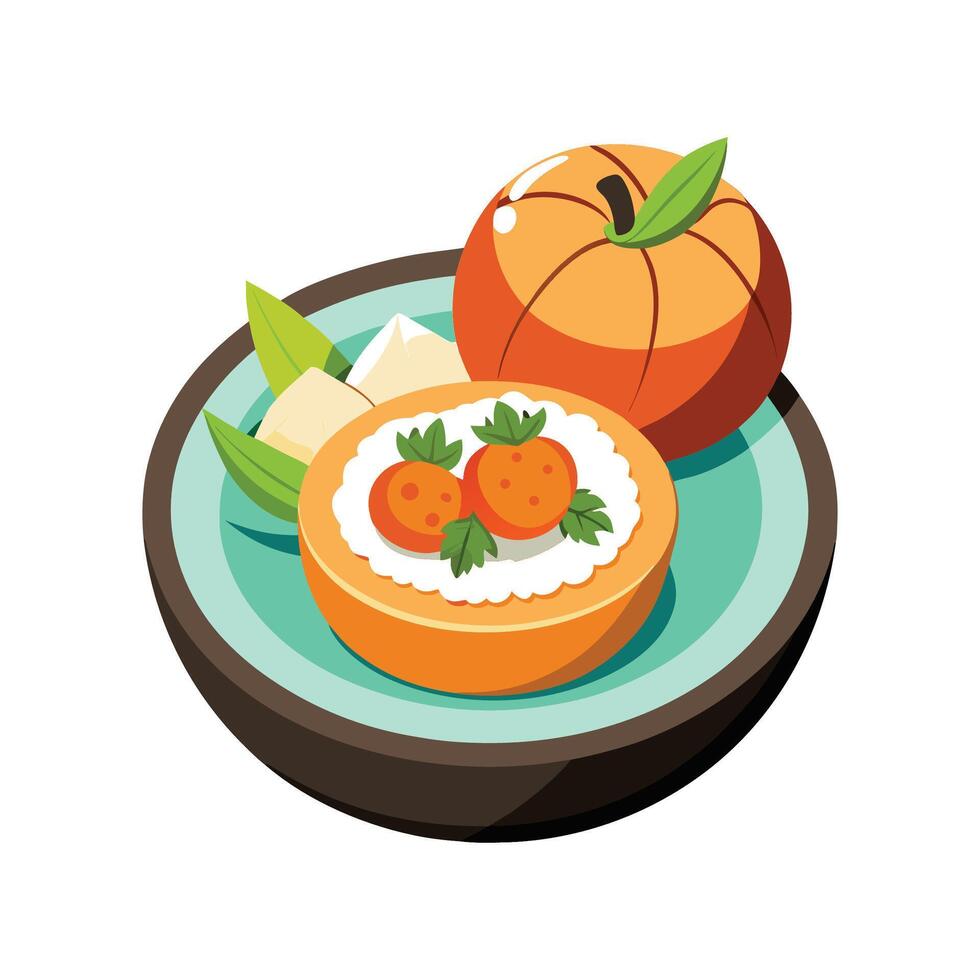 Delicious Persimmon Coconut Mash vector