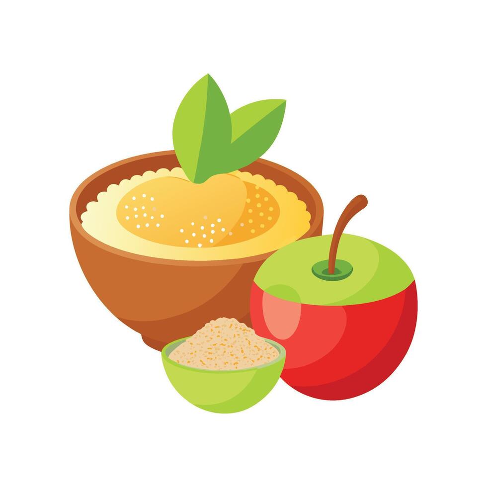 Refreshing Quinoa Apple Puree vector