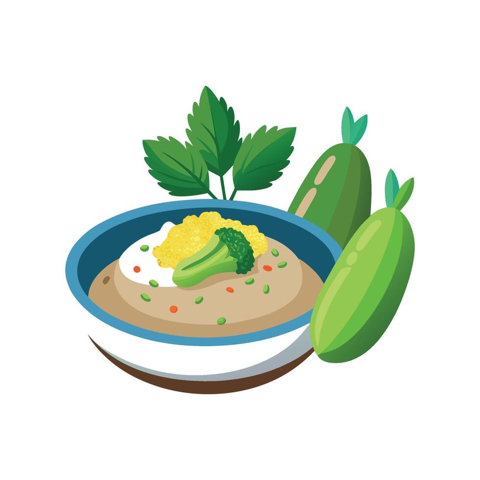 Creamy Quinoa Zucchini Blend vector