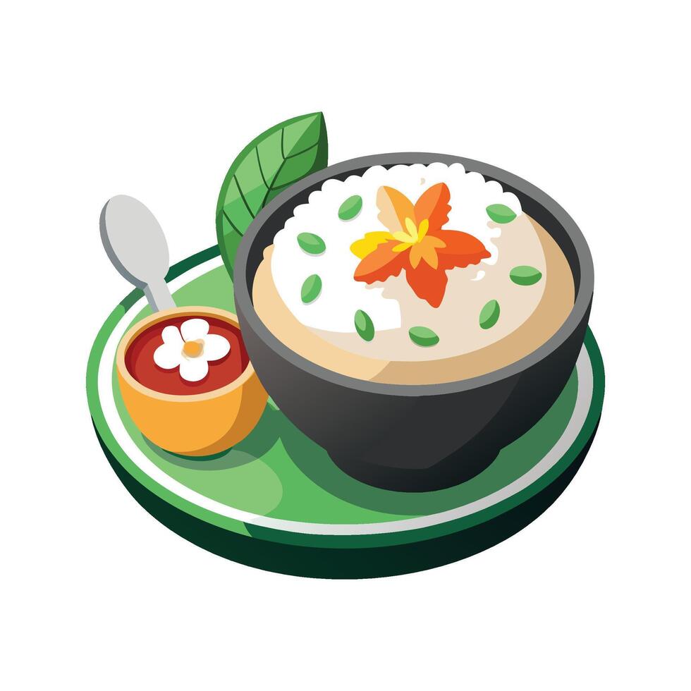 Creamy Rice Coconut Cream Blend vector
