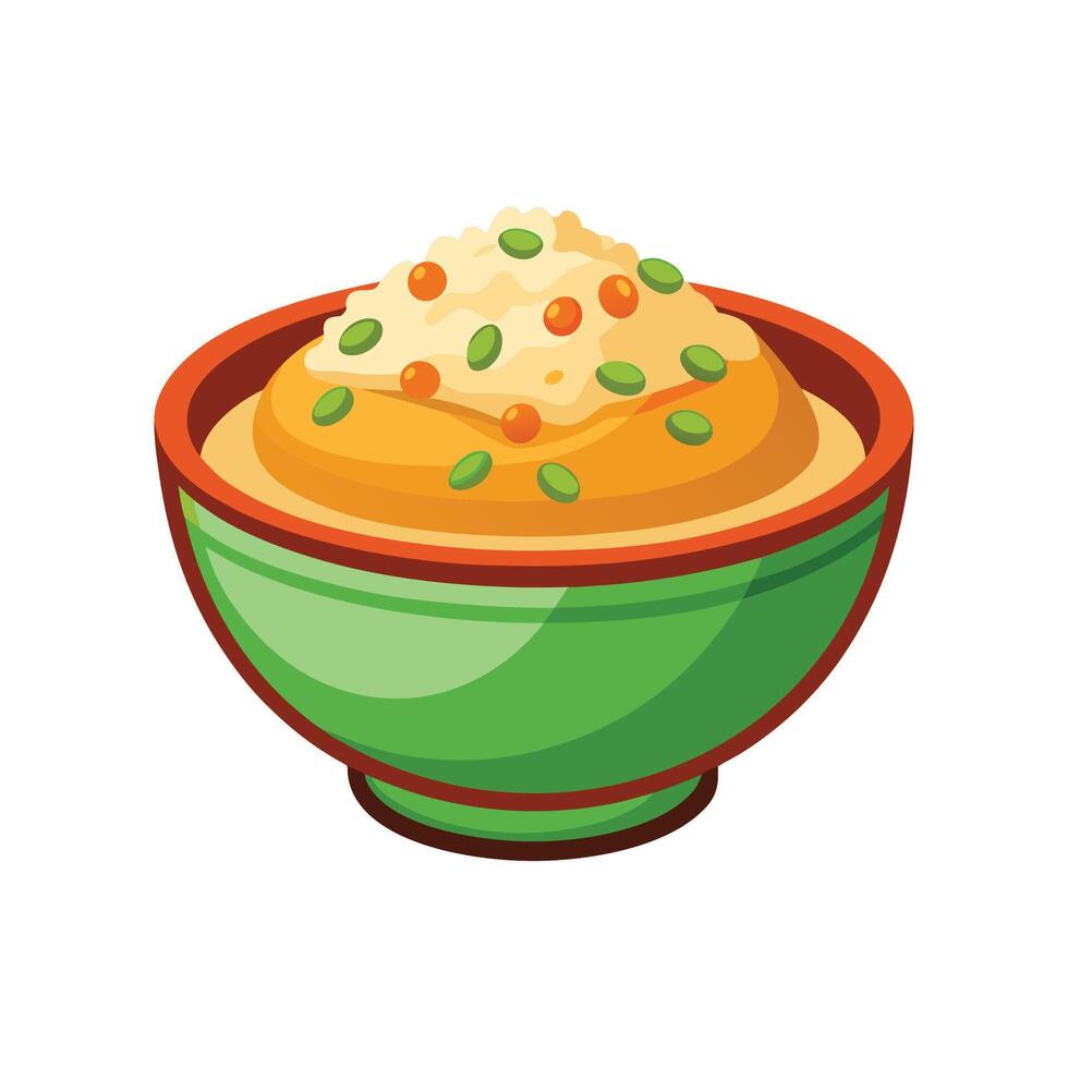 Delicious Rice Lentil Puree vector
