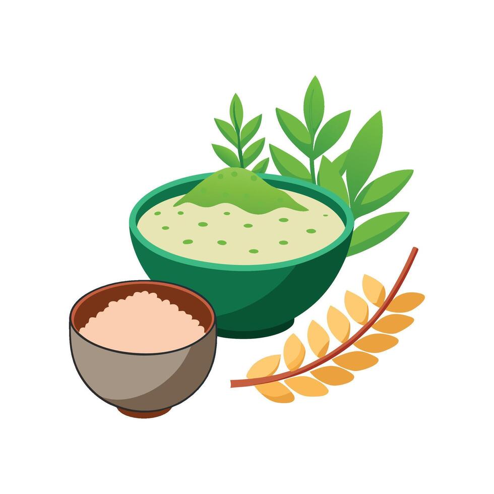 Delicious Seaweed and Rice Puree Dish vector