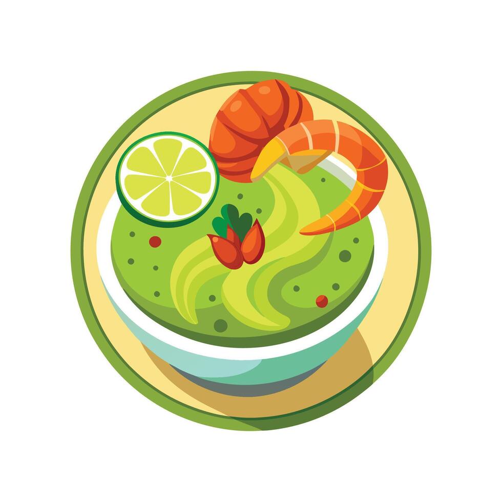 Savory Puree of Shrimp and Avocado Mix vector