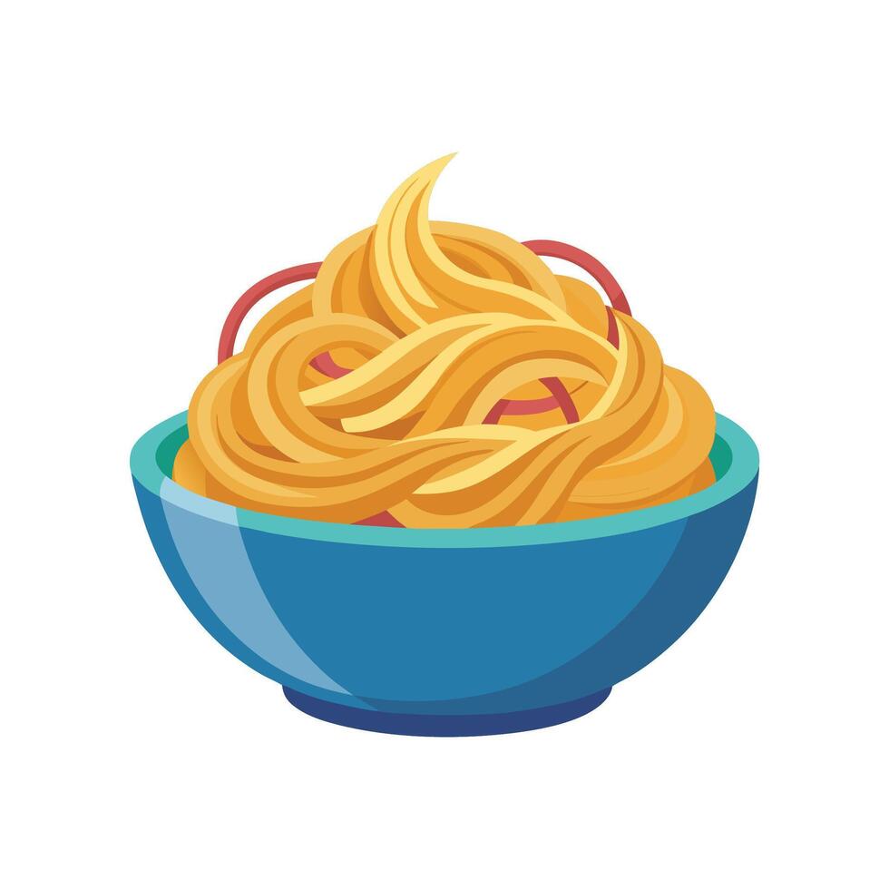 Savory Soft Cooked Noodles for Healthy Eating vector