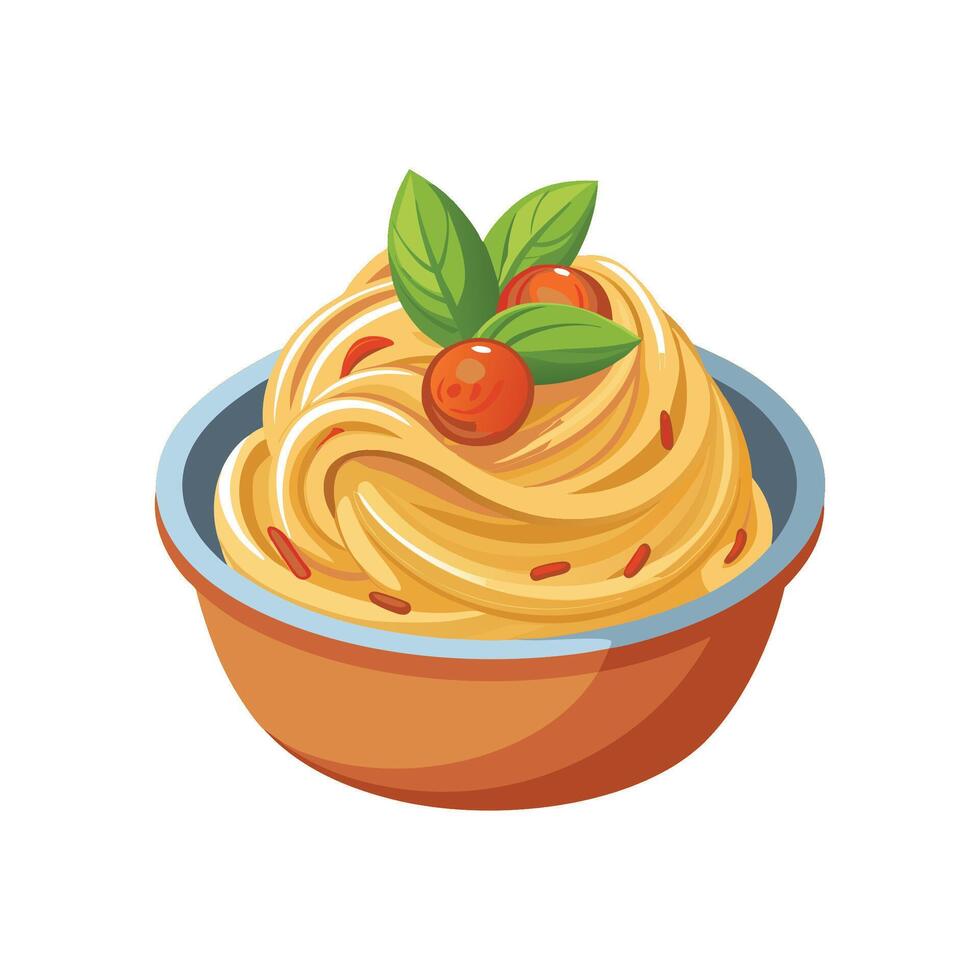 Savory Whole Wheat Pasta with Tomato Mash vector