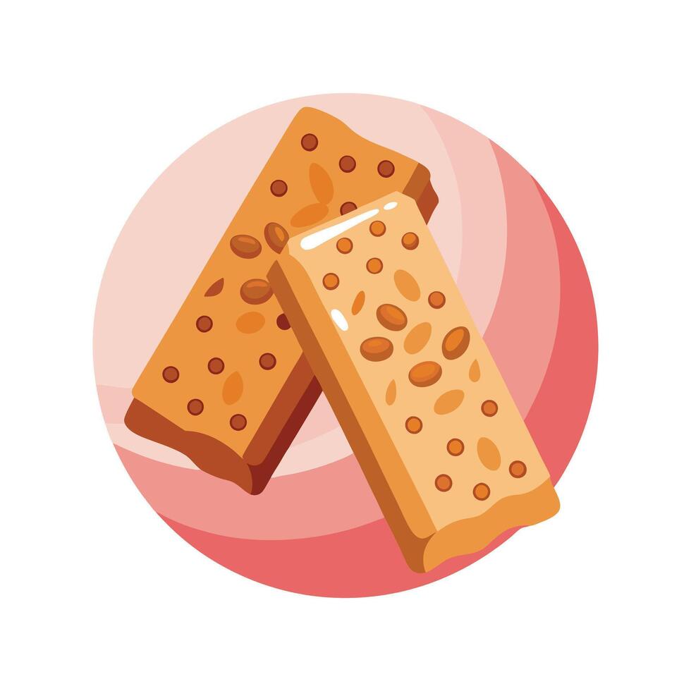 Savory Mashed Granola Bars for Healthy Eating vector