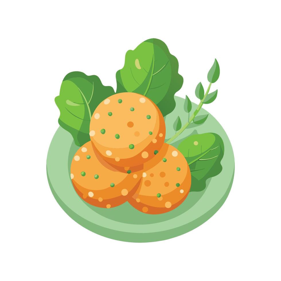 Nutritious Quinoa Spinach Fritters for Meals vector