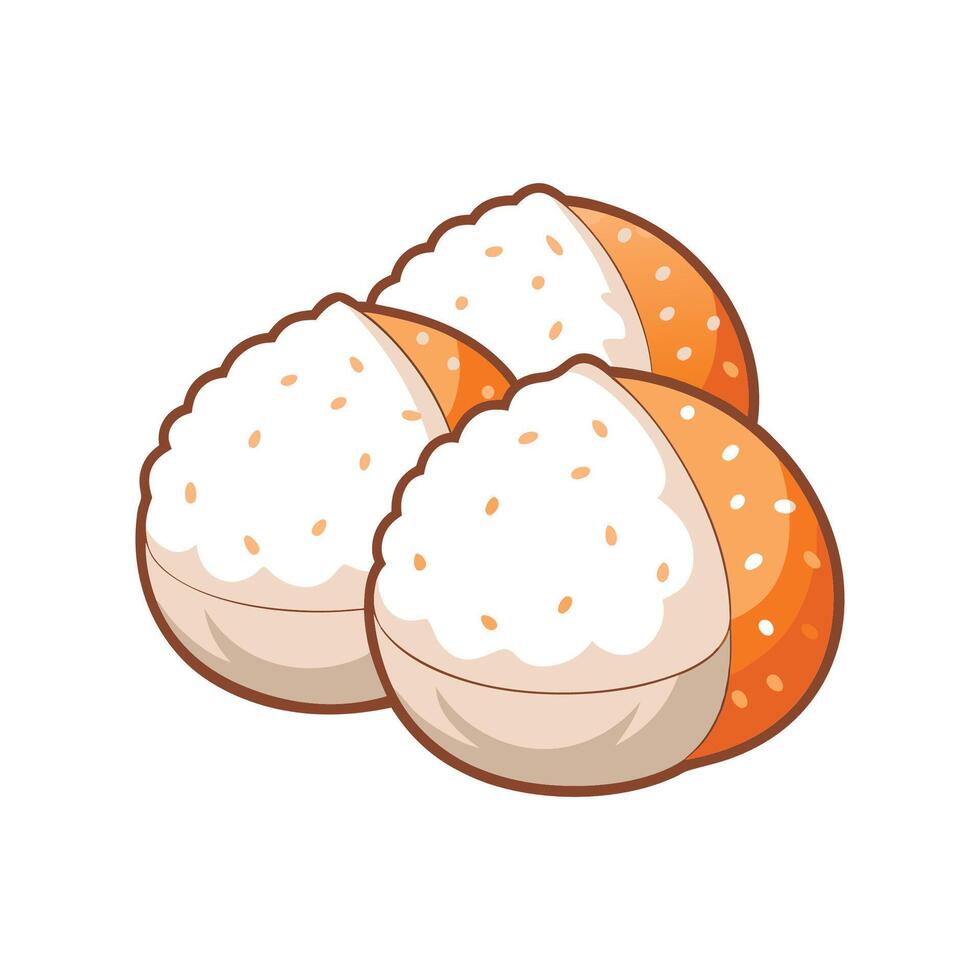 Delicious Soft Rice Balls for Treats vector