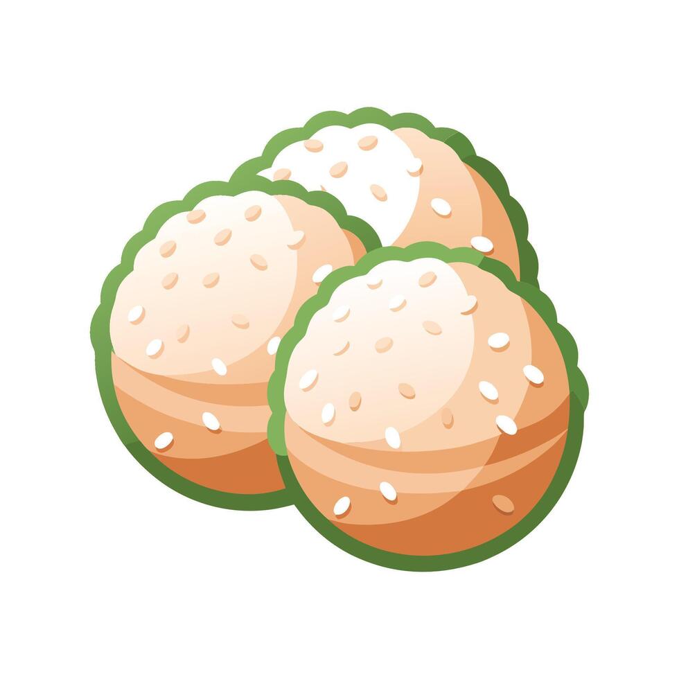 Savory Soft Rice Balls for Healthy Eating vector